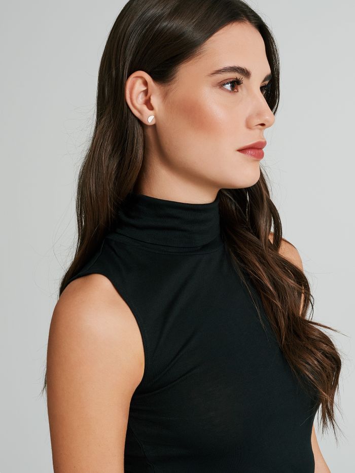 100% ECOVERO® viscose sleeveless turtleneck top  Rinascimento