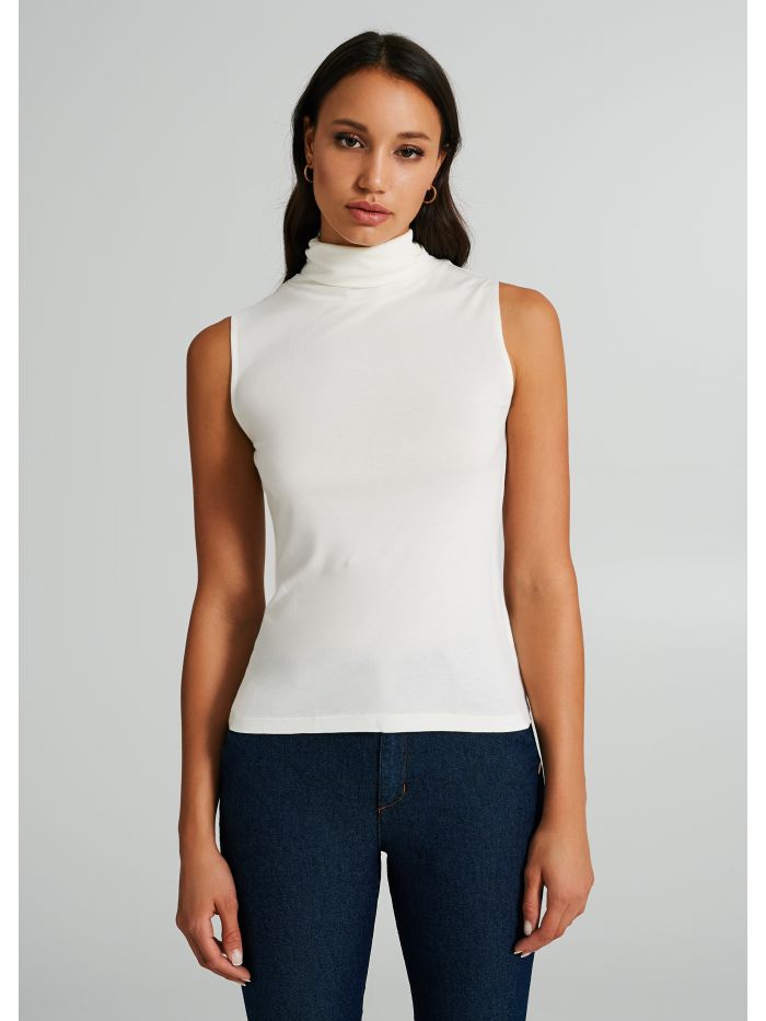 100% ECOVERO® viscose sleeveless turtleneck top  Rinascimento