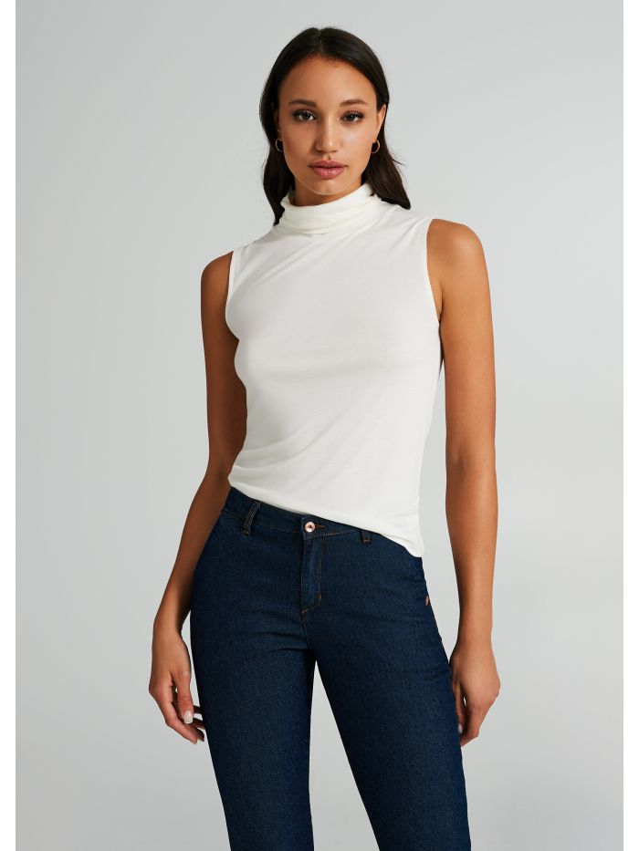 100% ECOVERO® viscose sleeveless turtleneck top  Rinascimento
