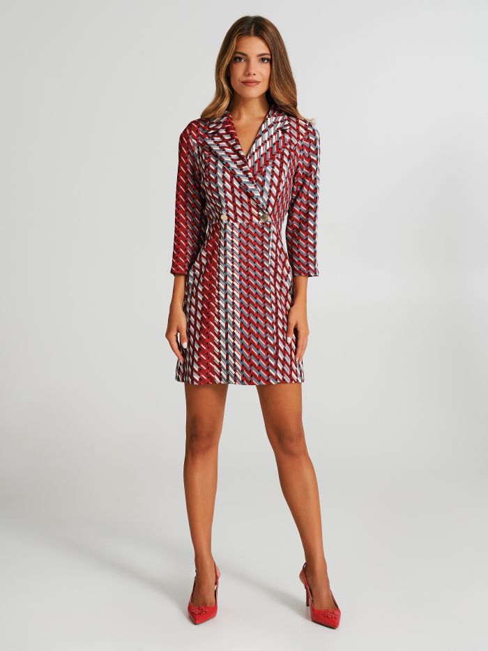Geometric-print jacket dress  Rinascimento