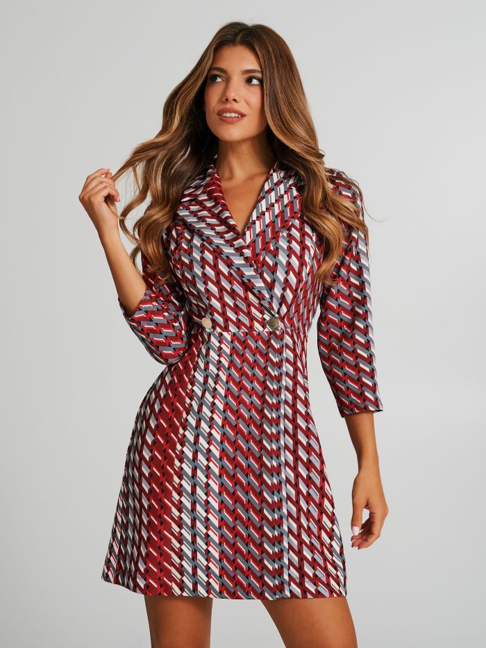 Geometric-print jacket dress  Rinascimento