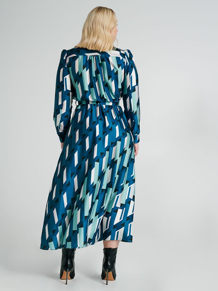 Curvy chemise dress with a geometric print  Rinascimento