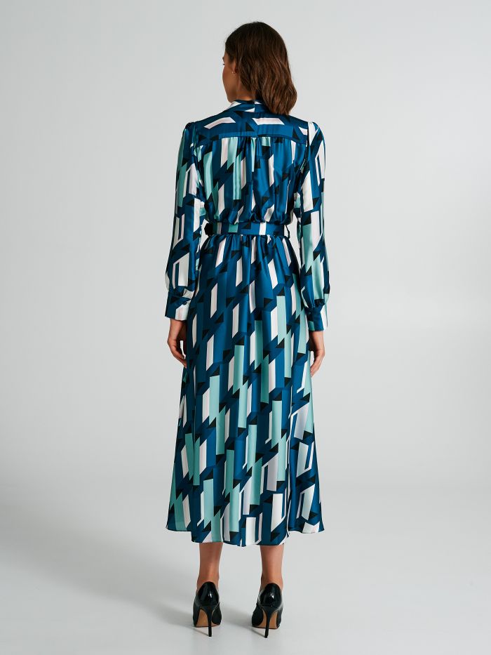 Chemise dress with a geometric print  Rinascimento