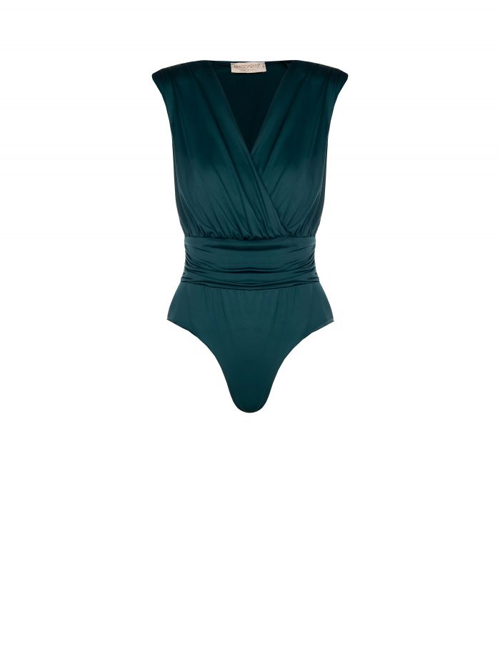 Shiny knit crossover bodysuit  Rinascimento