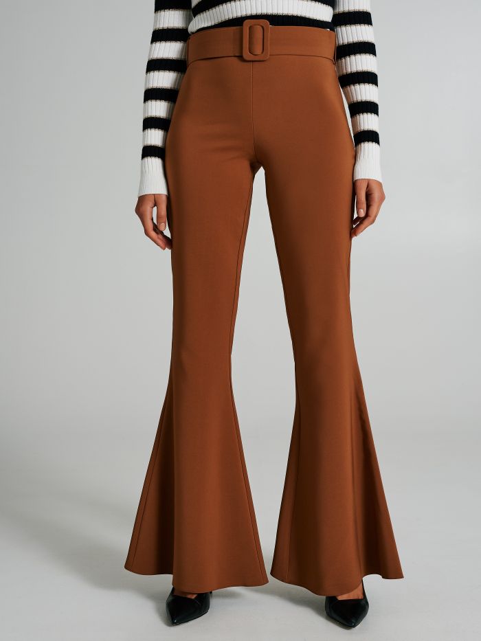 Flared trousers with belt   Rinascimento