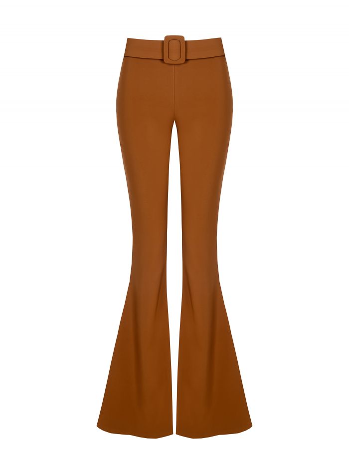 Flared trousers with belt   Rinascimento