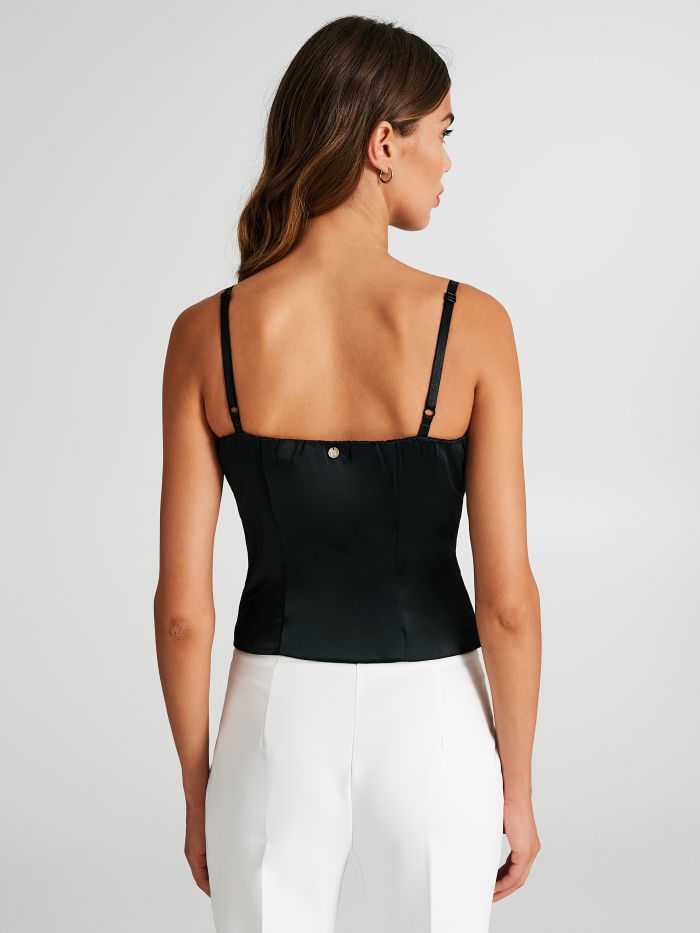 Top sfiancato con strass  Rinascimento