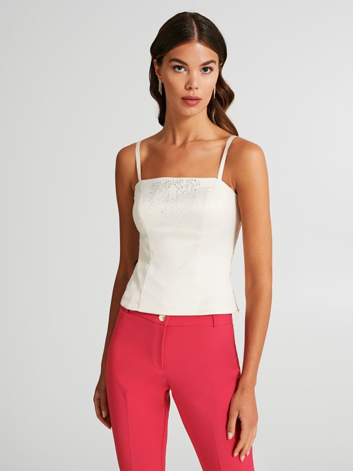 Top sfiancato con strass  Rinascimento