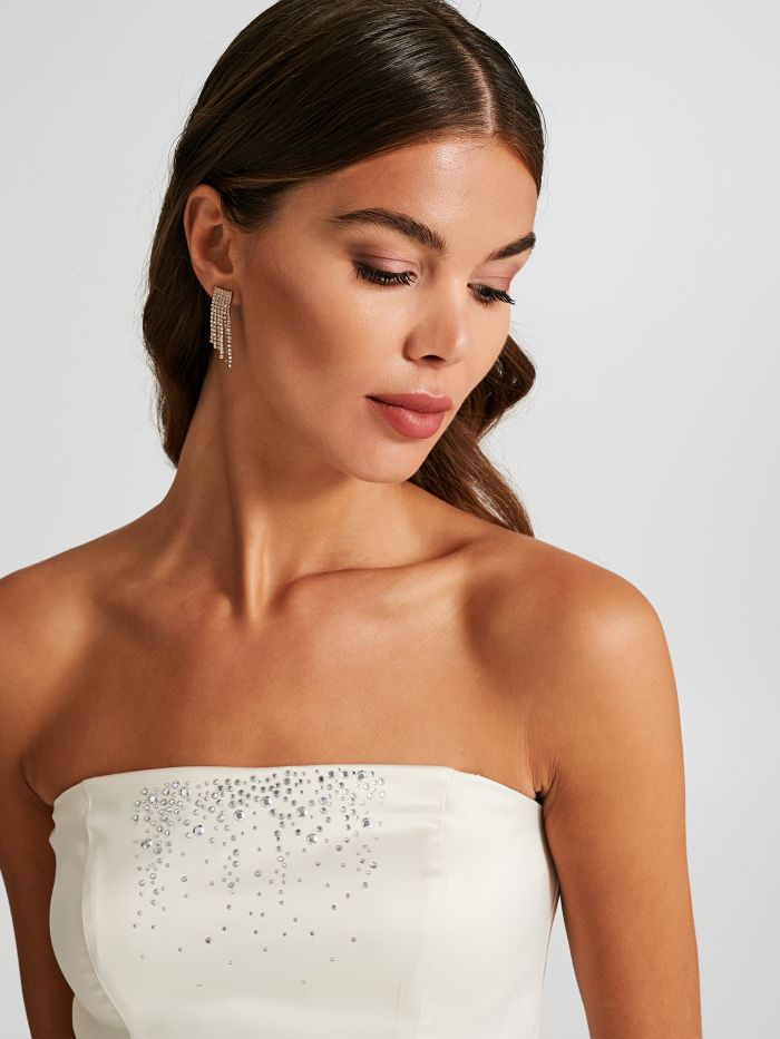 Top sfiancato con strass  Rinascimento