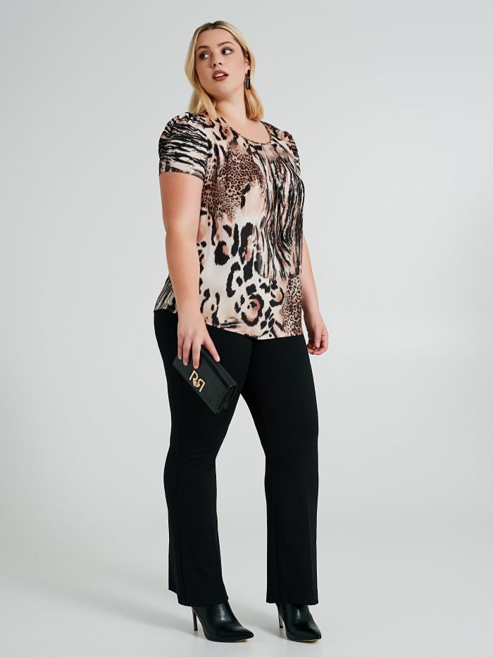 Curvy-Bluse mit Animal-Print  Rinascimento