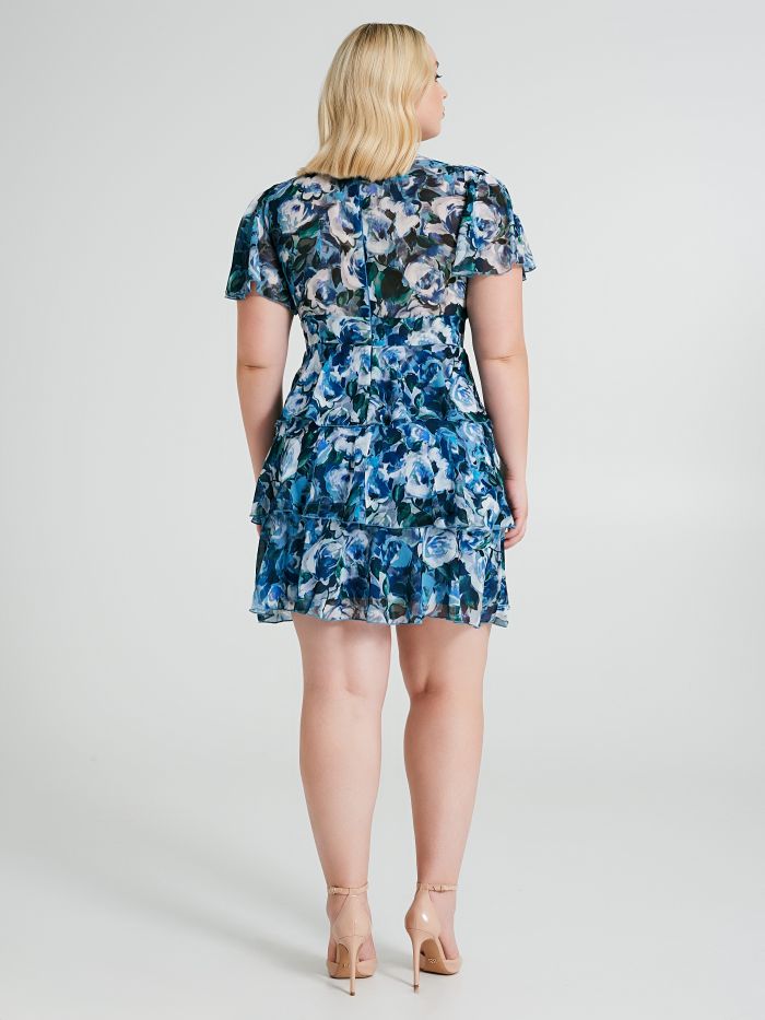 Abito Curvy stampa floreale con balzine  Rinascimento