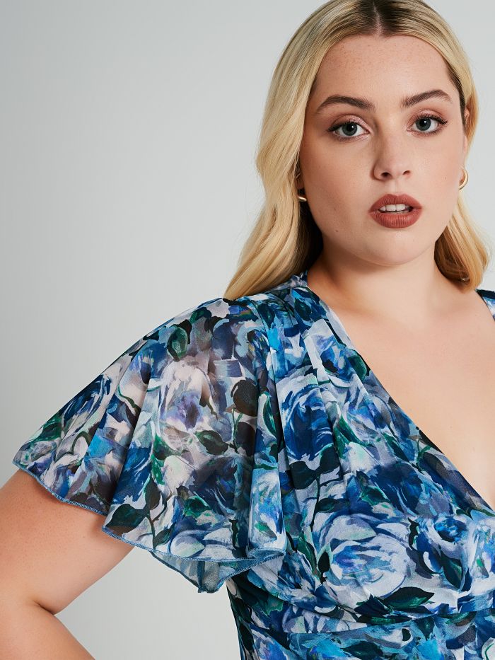 Abito Curvy stampa floreale con balzine  Rinascimento