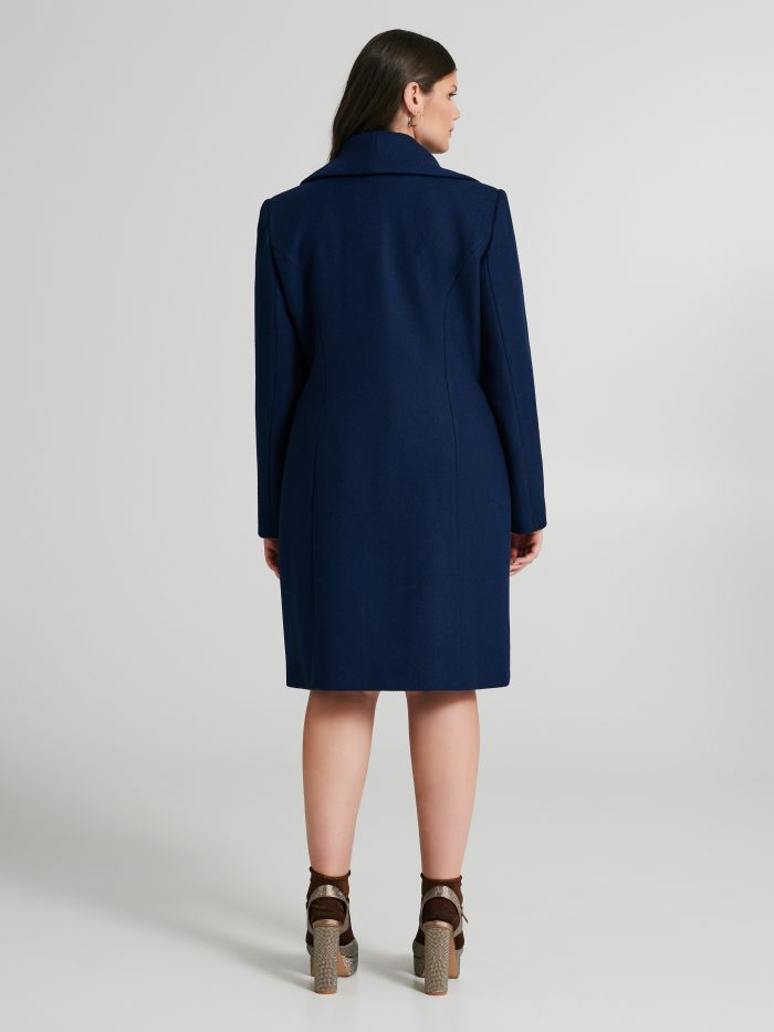 Cappotto Curvy misto lana con spilla  Rinascimento
