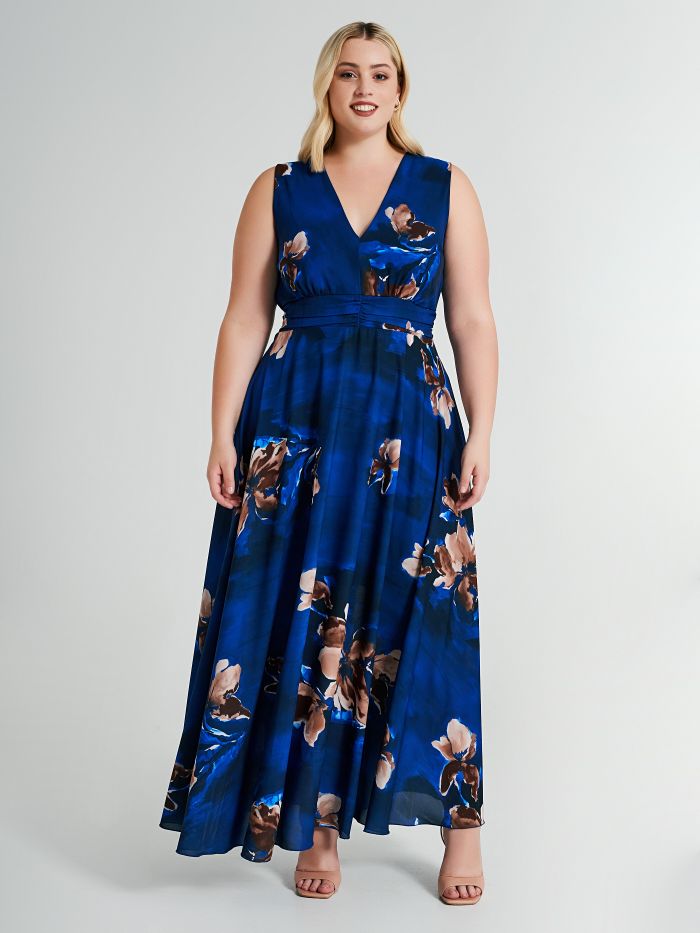 Robe curvy coupe empire avec motif à fleurs  Rinascimento