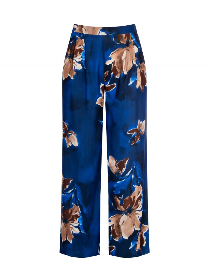 Pantaloni Curvy a palazzo con fantasia floreale   Rinascimento