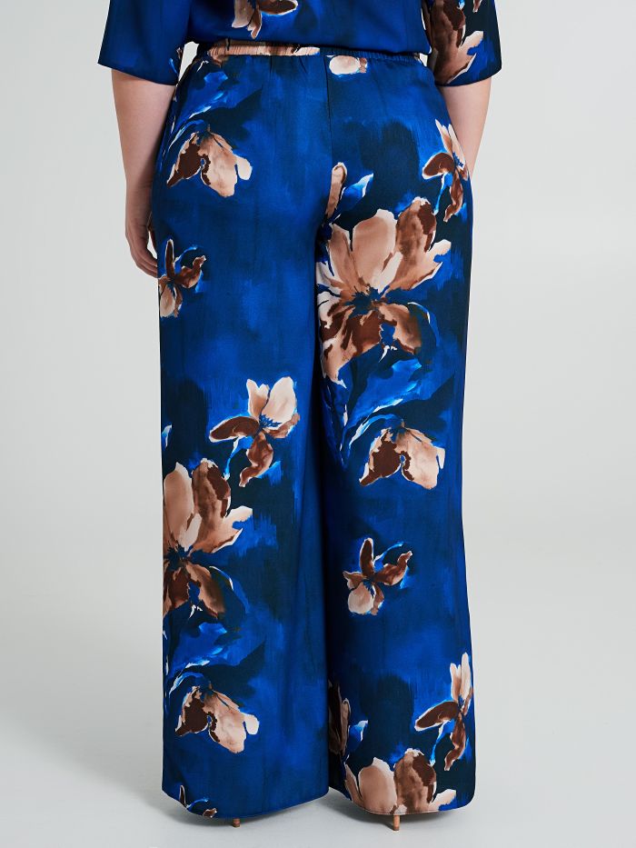 Pantaloni Curvy a palazzo con fantasia floreale   Rinascimento