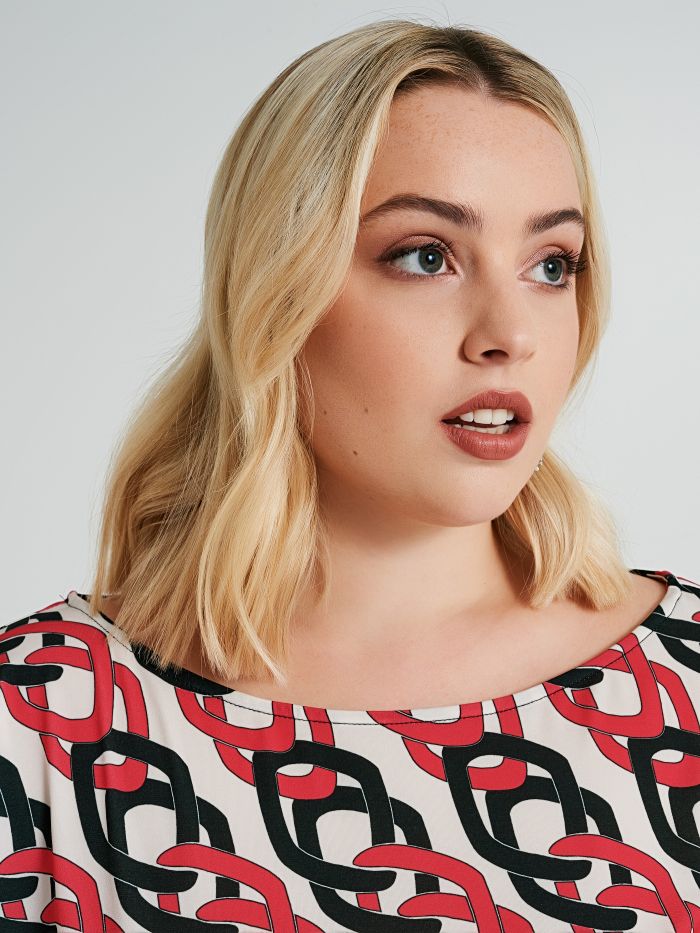 Curvy chain-print blouse  Rinascimento