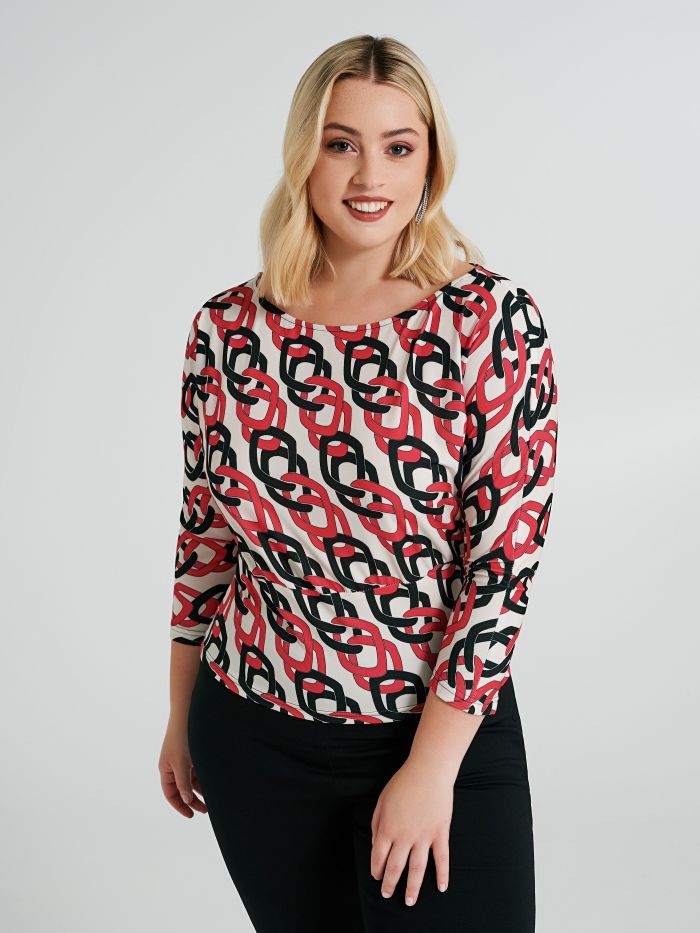 Curvy chain-print blouse  Rinascimento