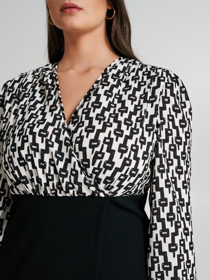Abito tubino Curvy motivo geometrico   Rinascimento