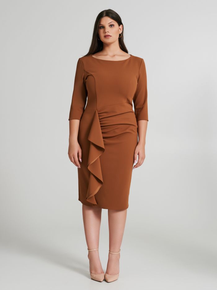 Curvy sheath dress with gathered detail  Rinascimento