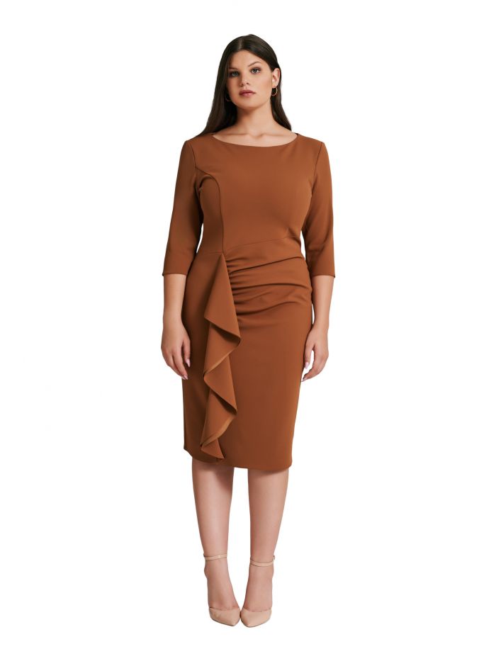 Curvy sheath dress with gathered detail  Rinascimento