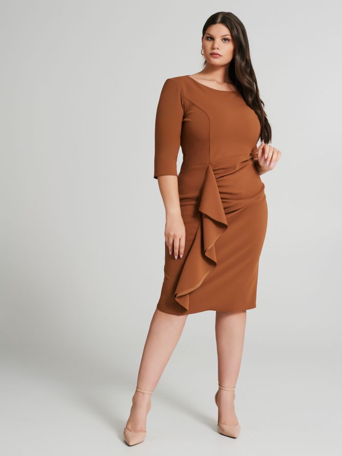 Curvy sheath dress with gathered detail  Rinascimento