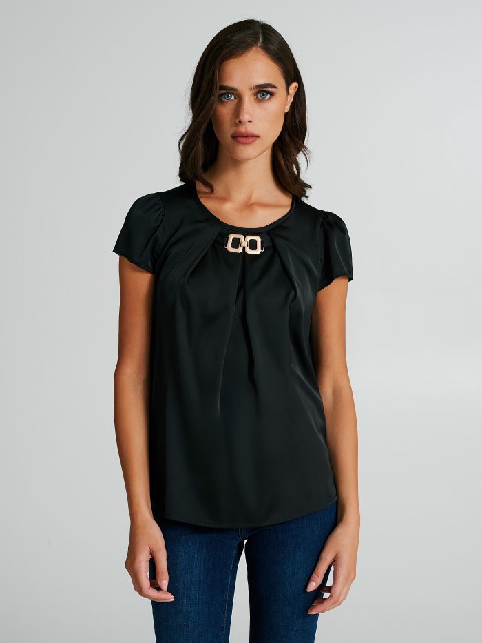 Blusa boxy con dettaglio gioiello  Rinascimento