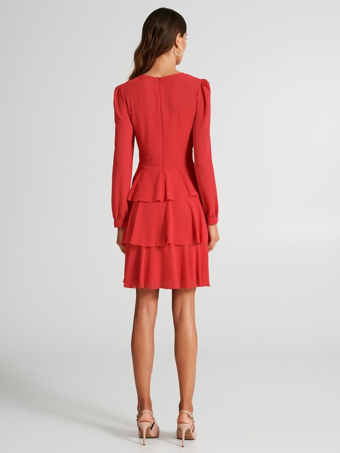 Kleid aus Georgette mit Volants  Rinascimento