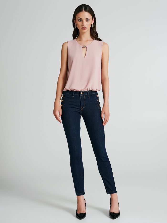 Skinny jeans with 6 buttons  Rinascimento