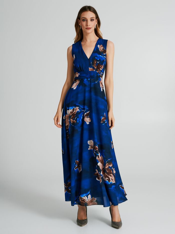 Floral-pattern empire waist dress  Rinascimento