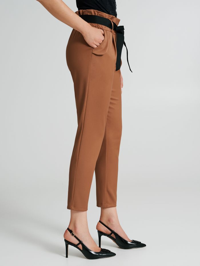 Pantaloni a carota in poliviscosa  Rinascimento