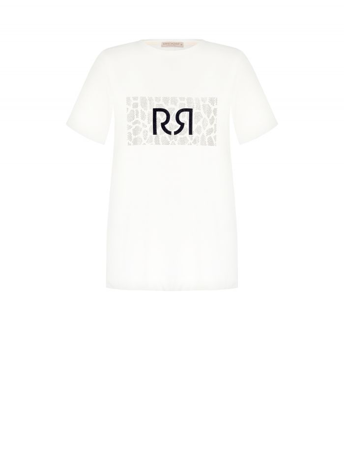 T-shirt with logo and rhinestones  Rinascimento