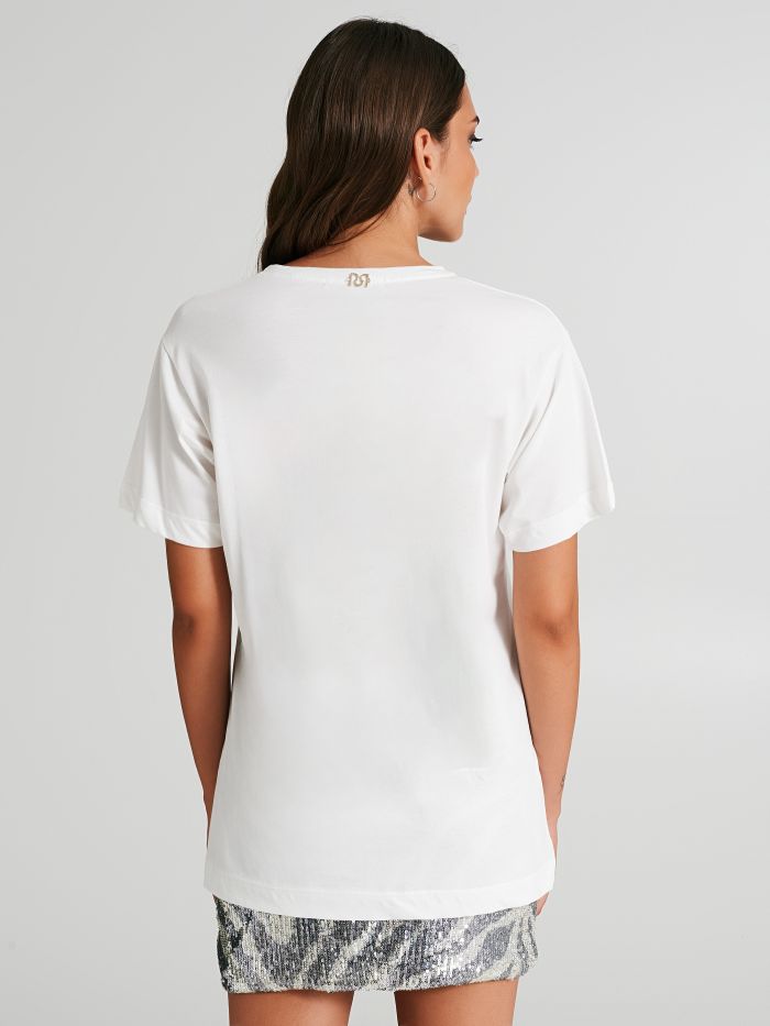 T-shirt with logo and rhinestones  Rinascimento