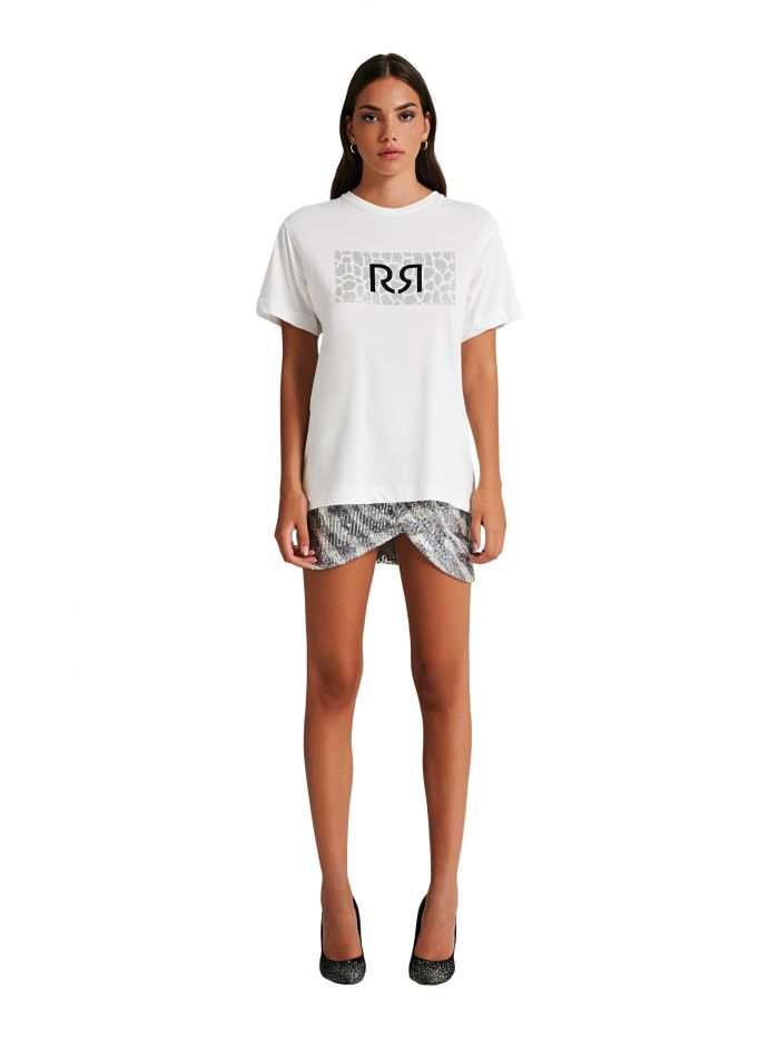 T-shirt with logo and rhinestones  Rinascimento