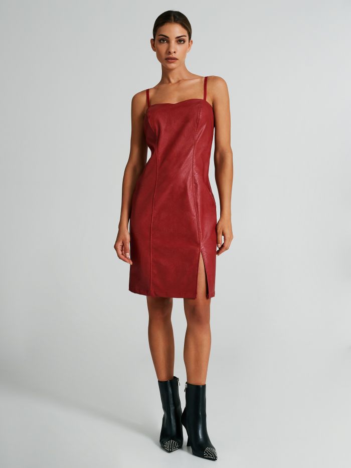 Robe fourreau deals simili cuir