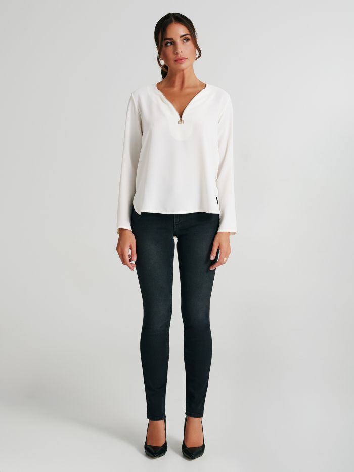 Boxy blouse with zip   Rinascimento