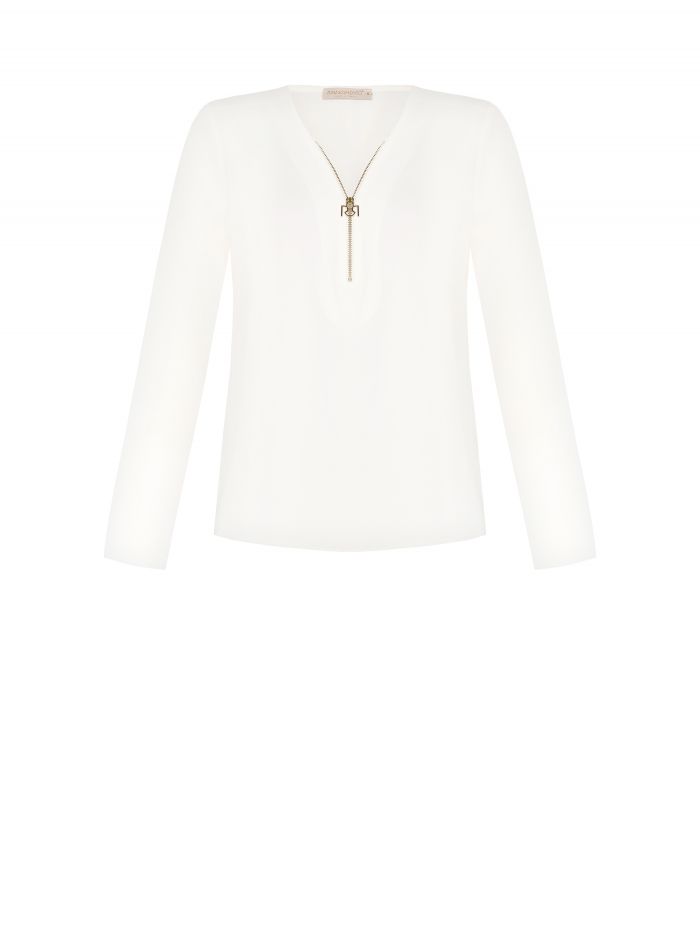 Boxy blouse with zip   Rinascimento