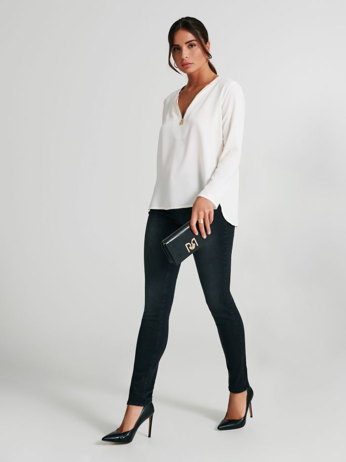 Boxy blouse with zip   Rinascimento