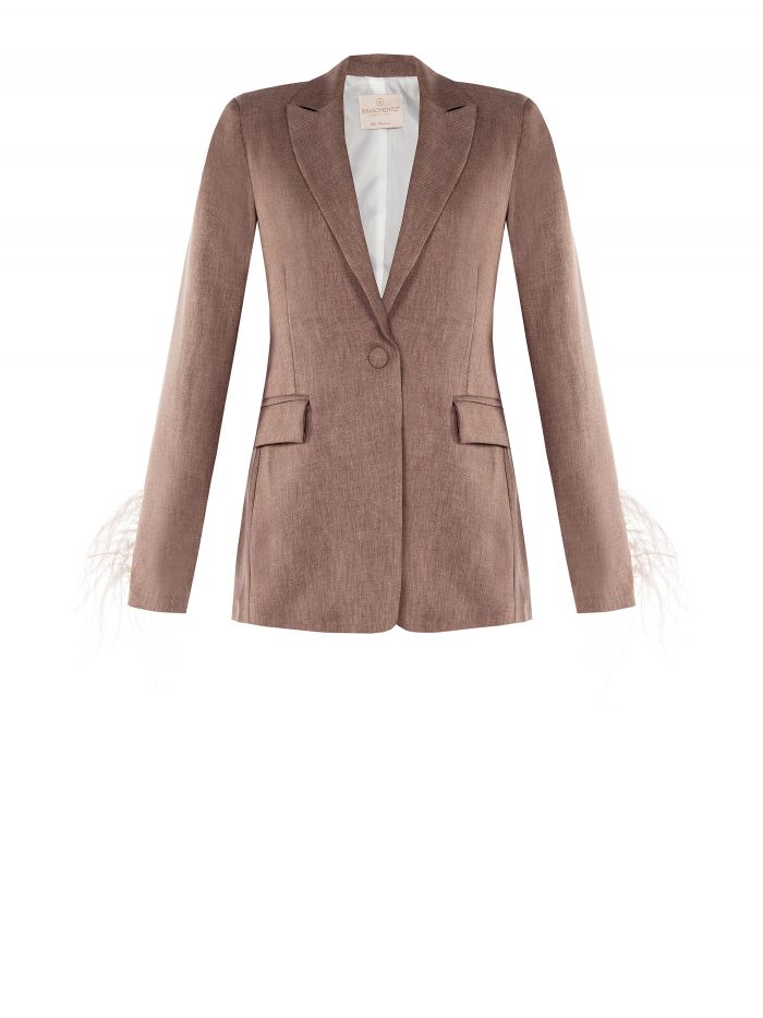 One-button jacket with feathers  Rinascimento