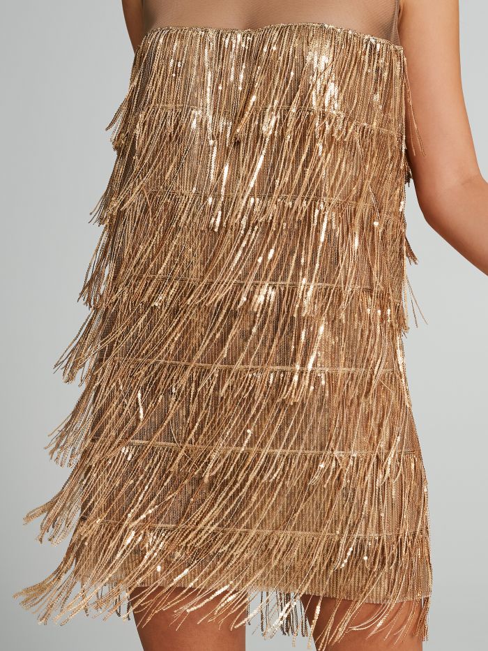 Abito corto con frange on sale