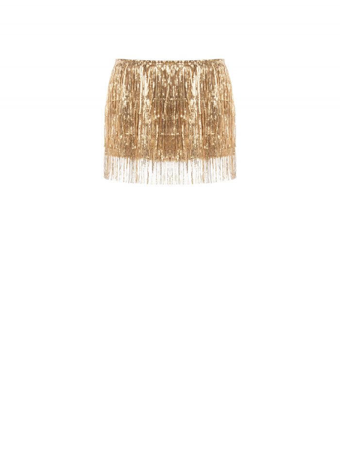 Sequined and fringed tube top  Rinascimento