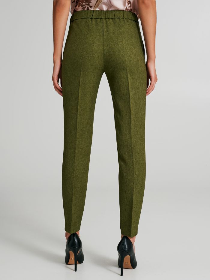 Skinny trousers in polyviscose with a button  Rinascimento