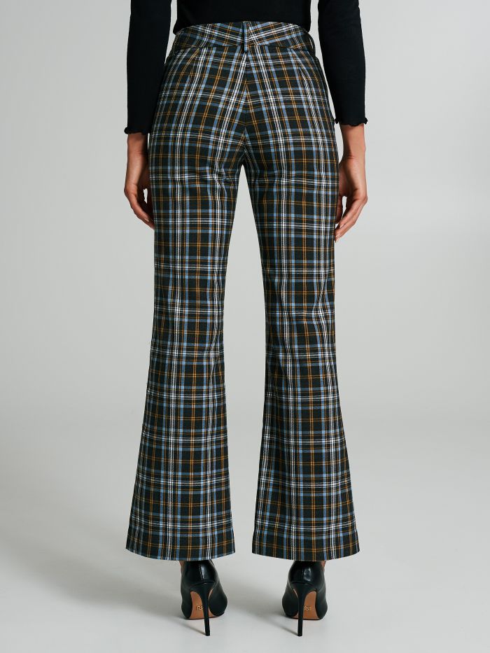 Checkered flared trousers store