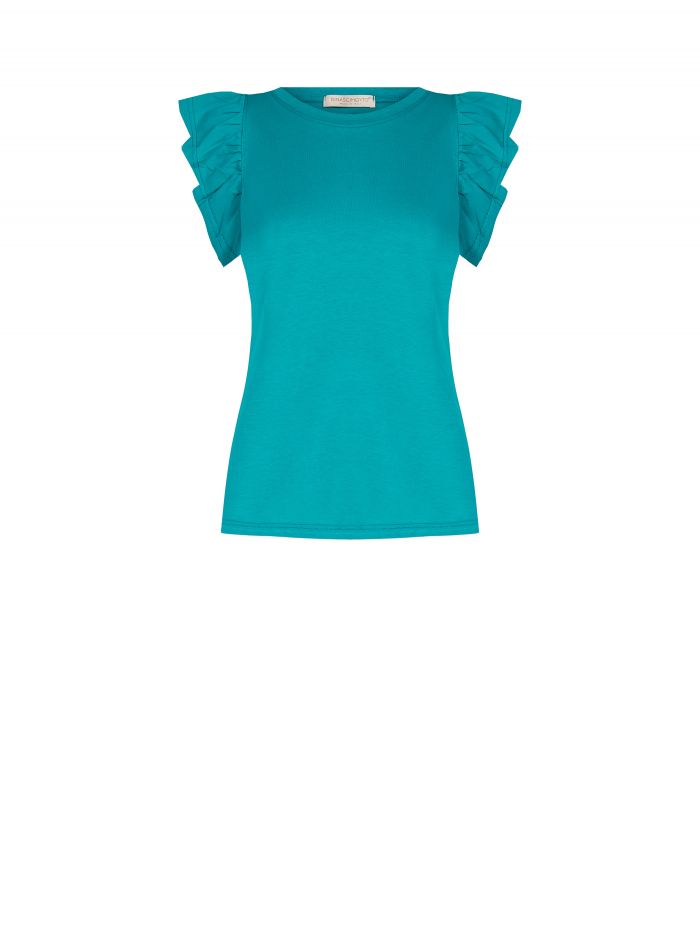 T-Shirt mit Flügelärmeln in Grün  Rinascimento