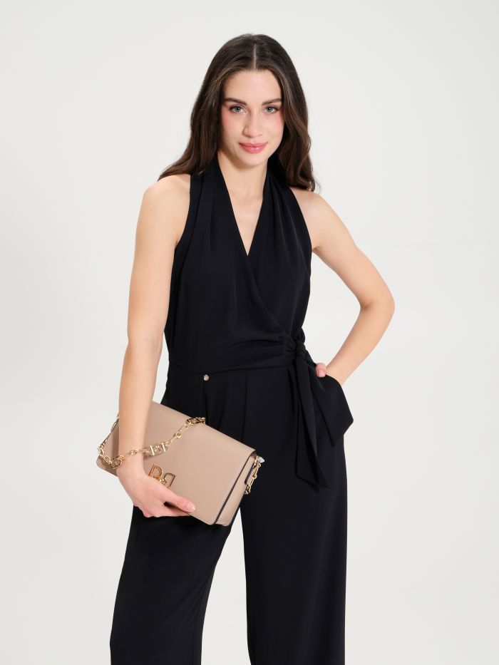 Crepe jumpsuit with bow  Rinascimento