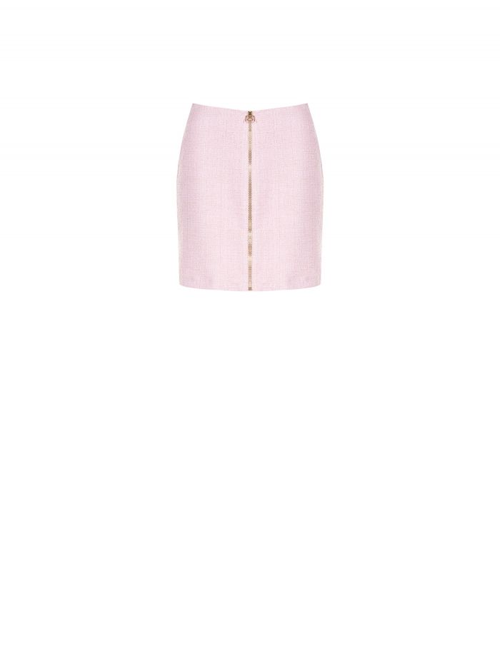 Miniskirt with Zip and Embossed Weave  Rinascimento