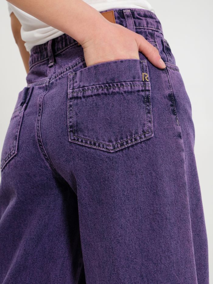 Jeans a Palazzo con Lavaggio Colorato  Rinascimento
