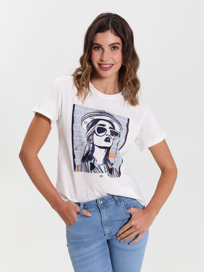 T-Shirt aus Baumwolle mit Aufdruck  Rinascimento