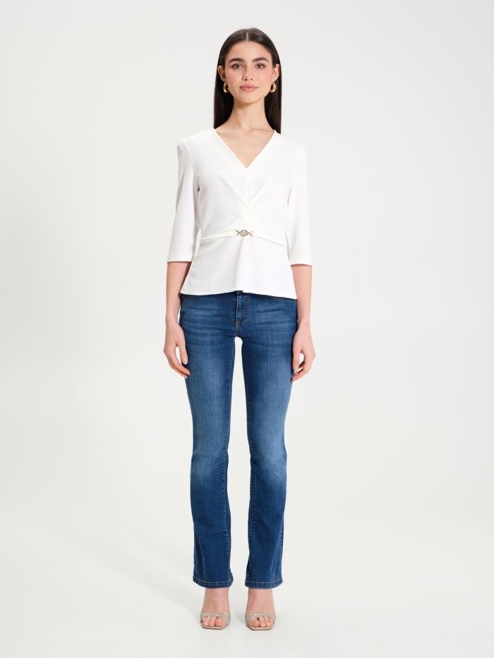 Fitted blouse with belt   Rinascimento