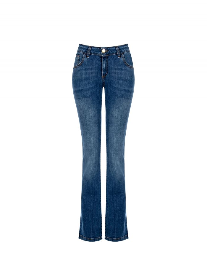 Jeans a Zampa con Tasca Strass  Rinascimento